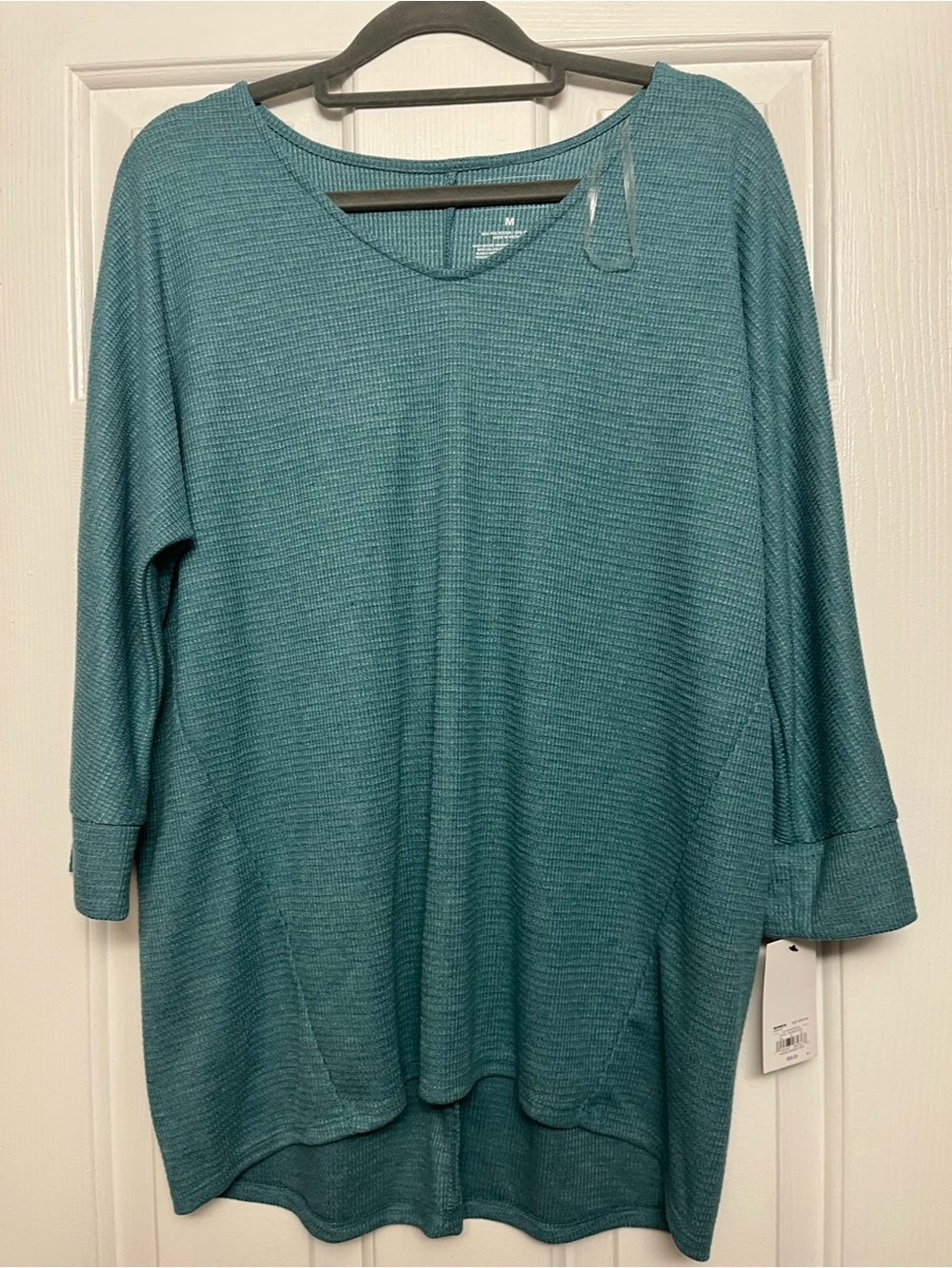 Relaxed Teal V-Neck Tunic Top